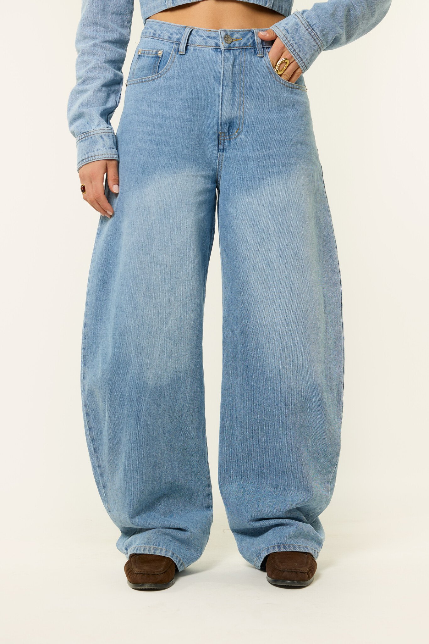 Juultje balloon jeans | Denimblauw