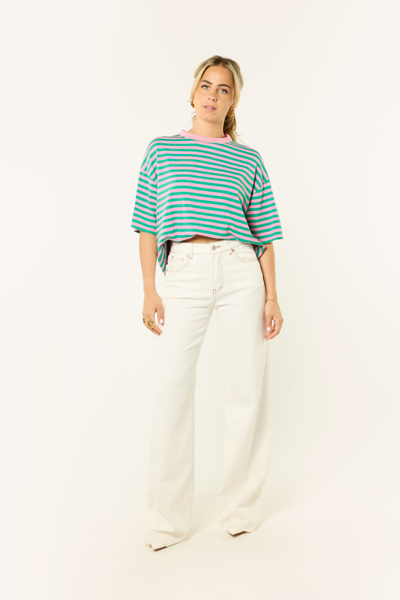 Extra lange wide leg jeans | Off white