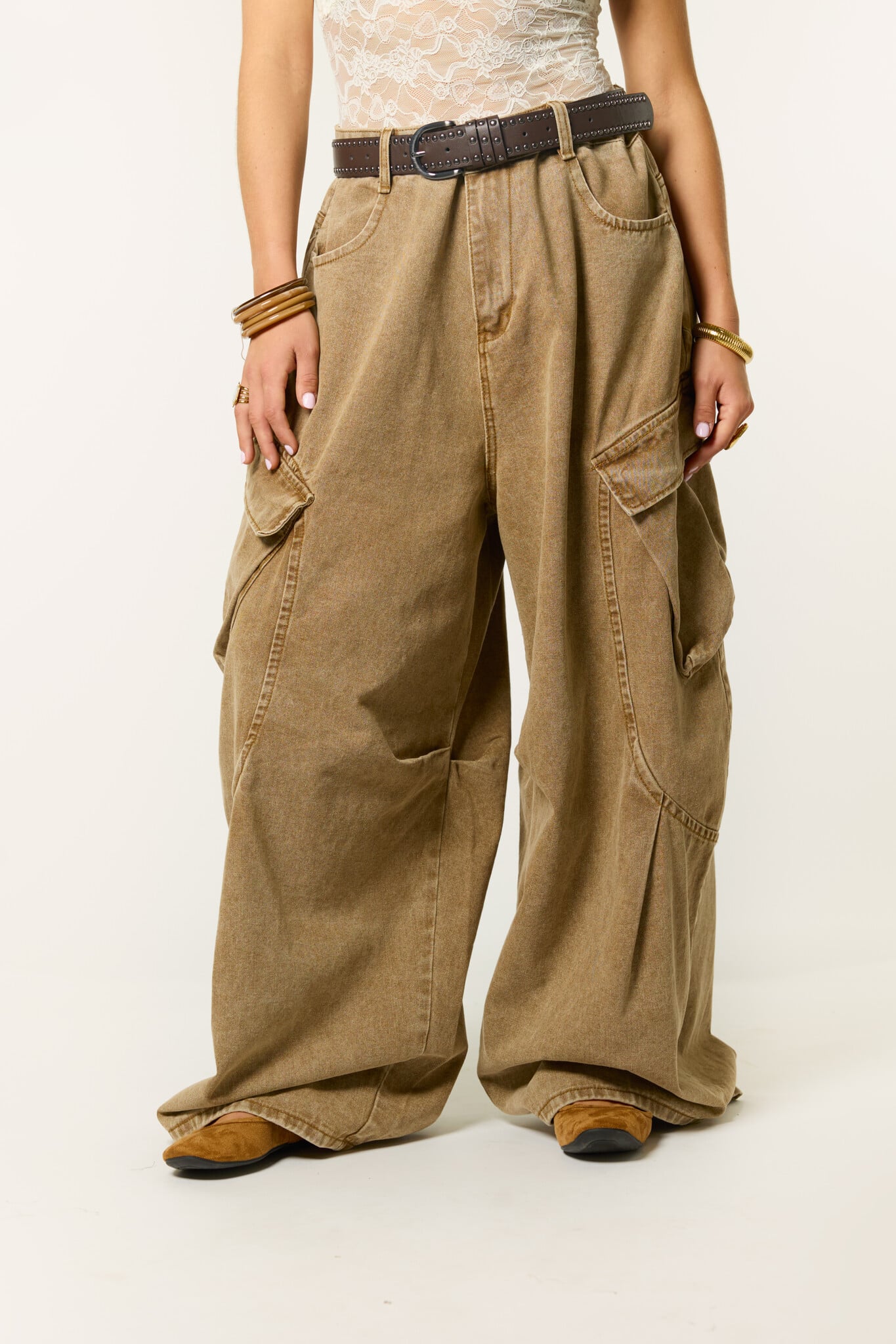 Balloon jeans | Taupe