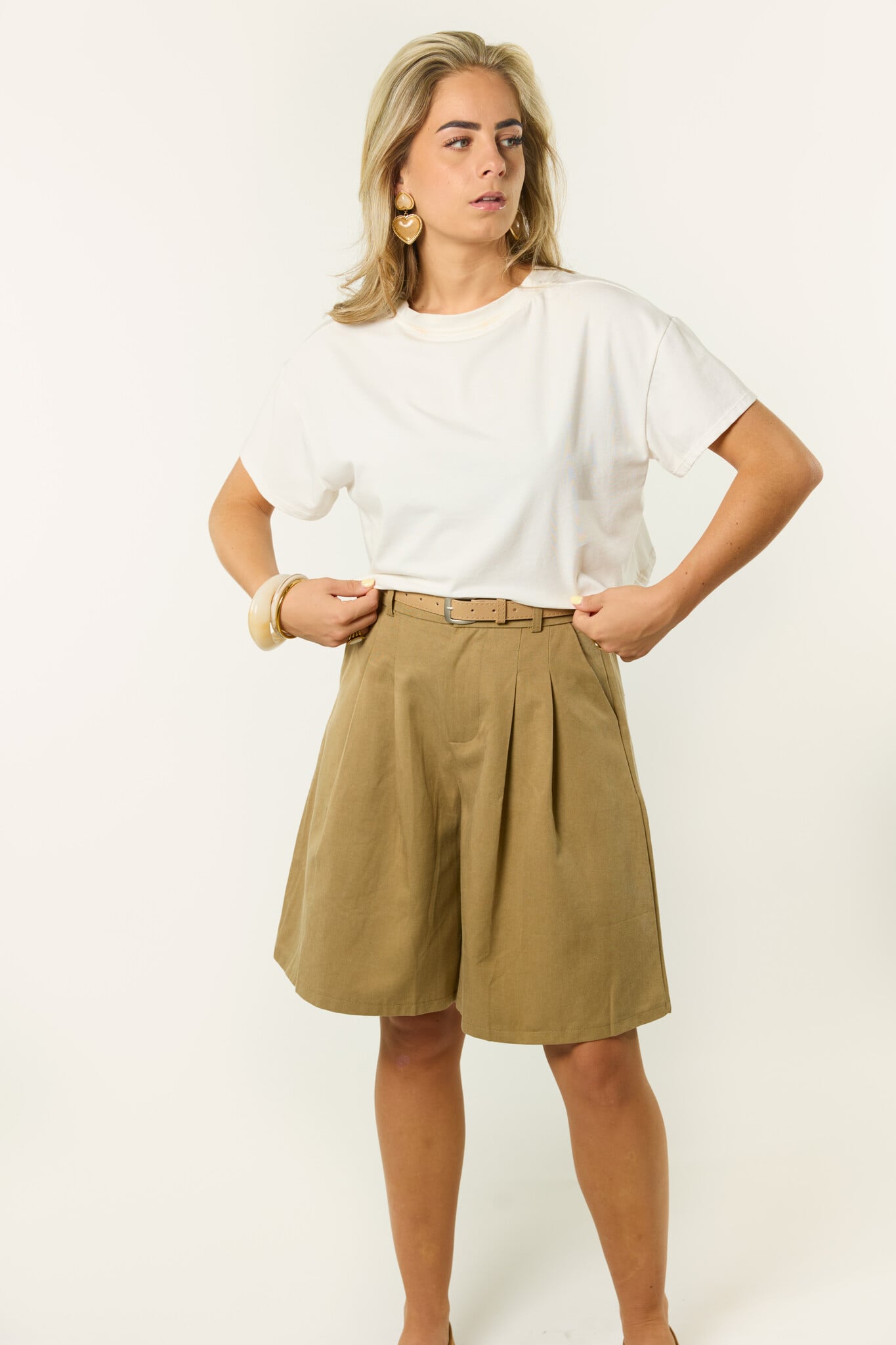 Elena bermuda met riem | Khaki