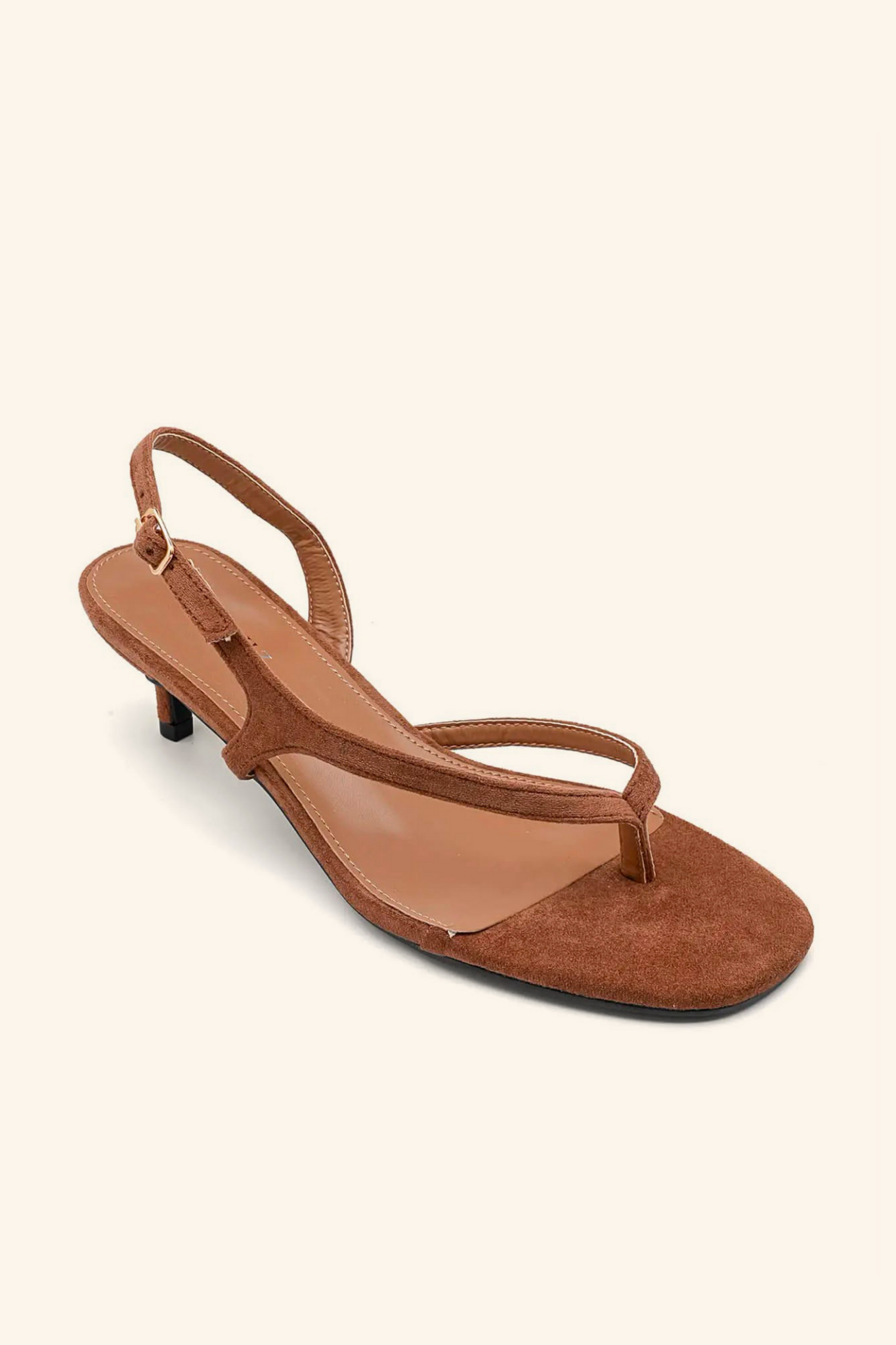 Slippers met hak | Taupe