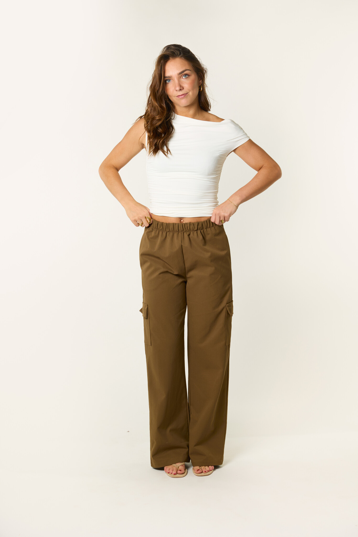 Melis one shoulder top | Wit