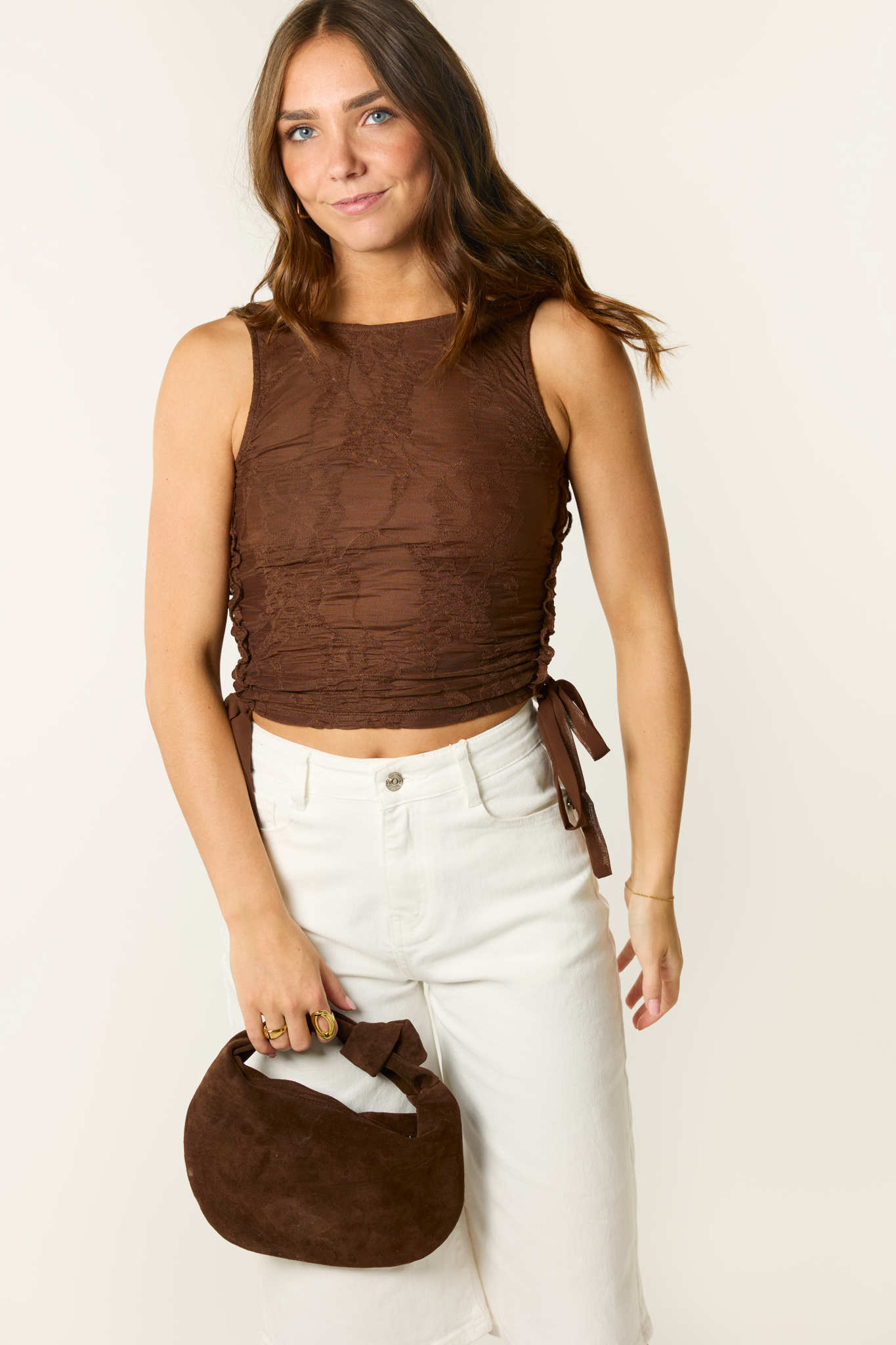 Rosan getailleerde top | Bruin