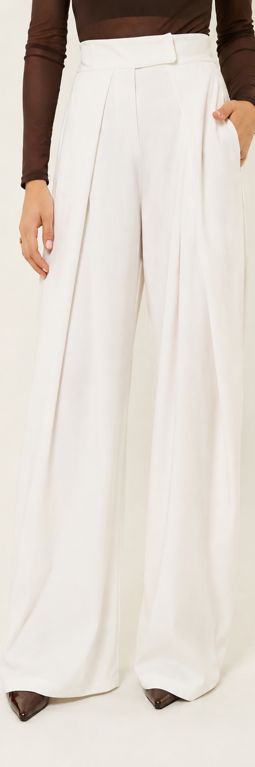 Beau plooien pantalon | Wit