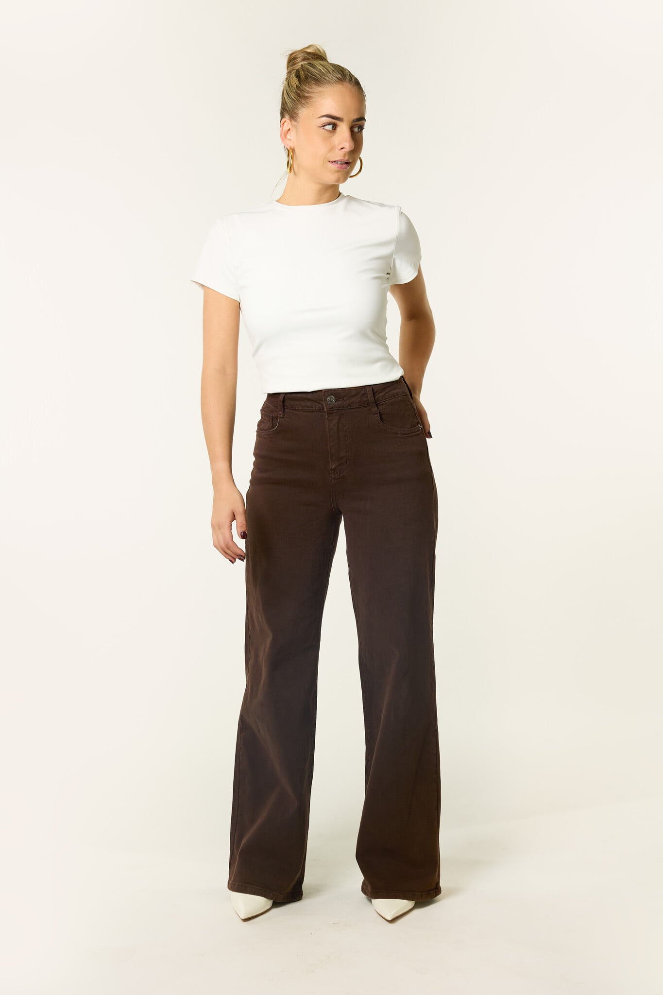 Senne wide leg jeans | Bruin