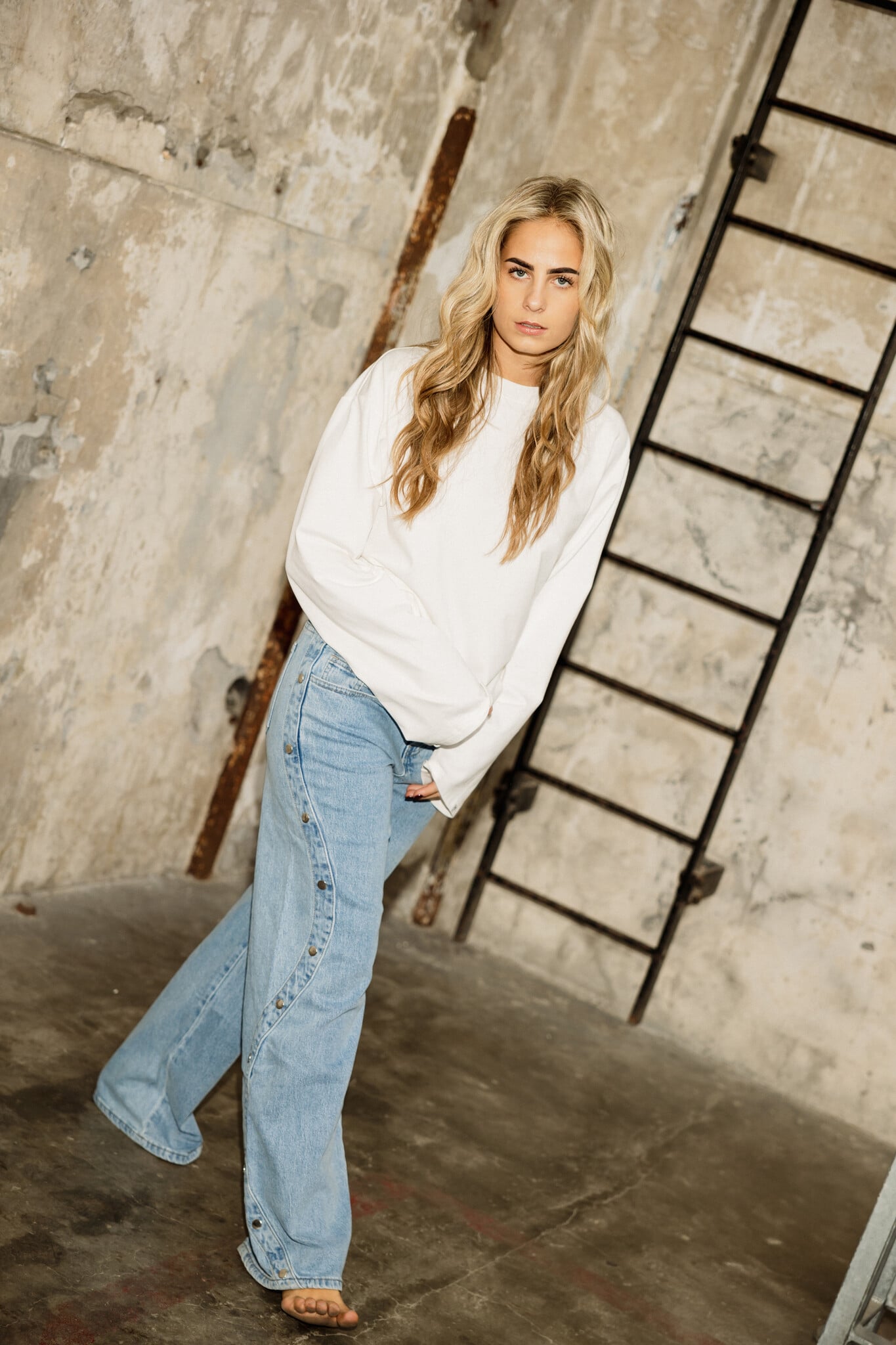 Faye wide leg jeans | Blauw