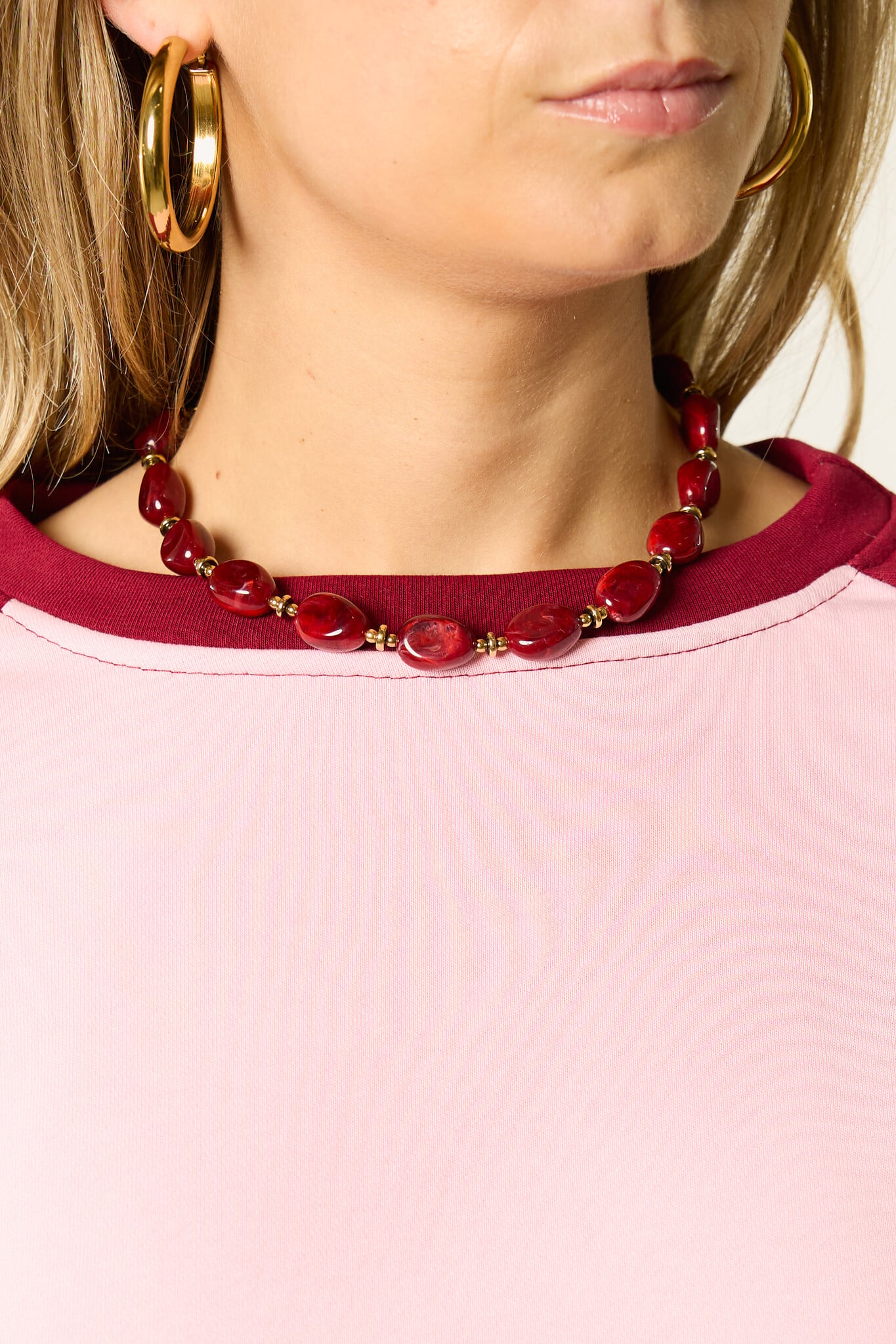 Kralen ketting steen | Burgundy