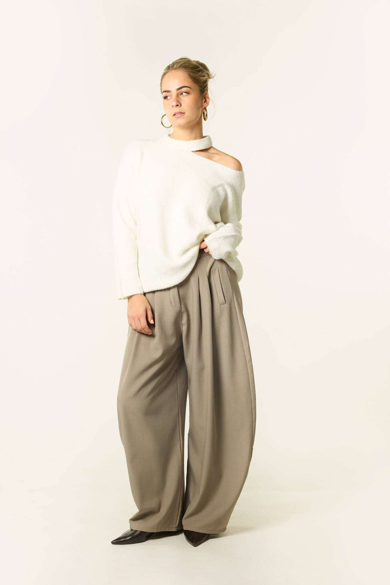 Anna balloon pantalon | Taupe