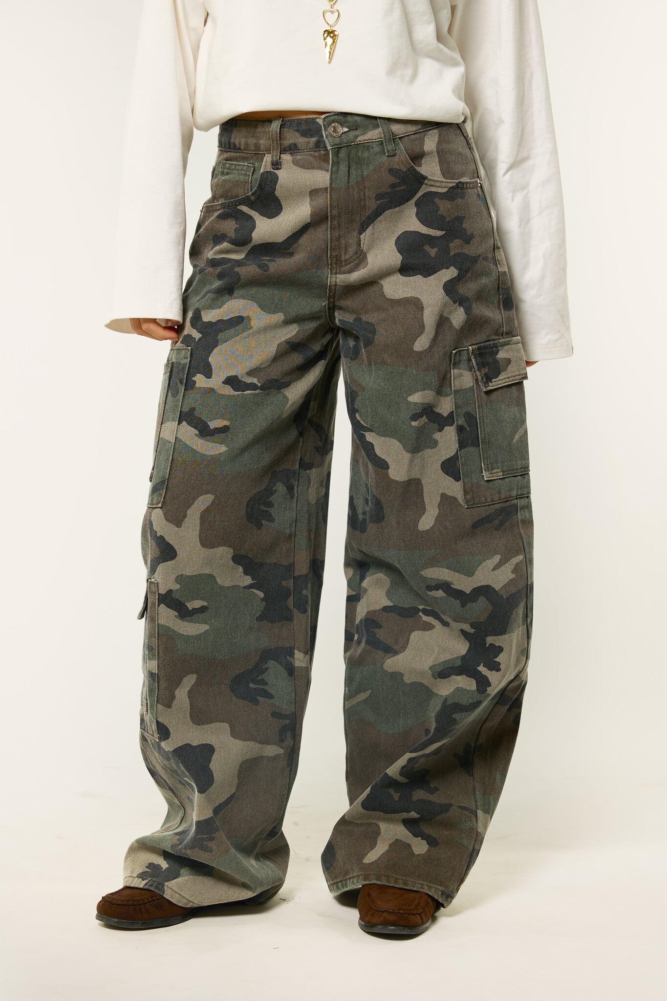 Cargo camouflage jeans extra lang | Khaki