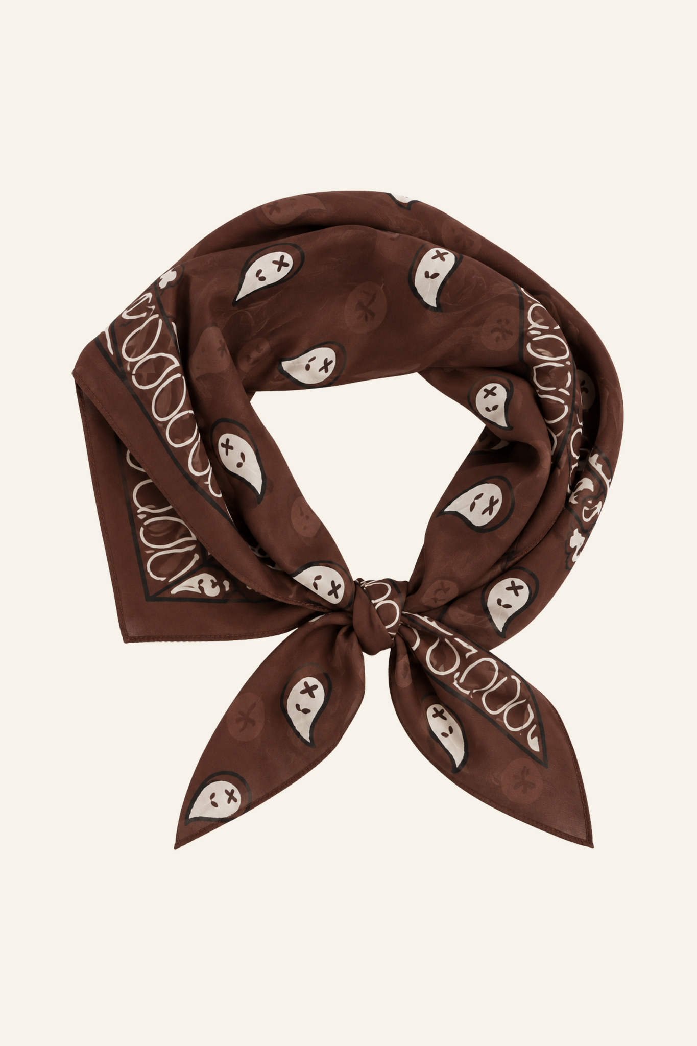Sjaaltje met paisley print | Bruin