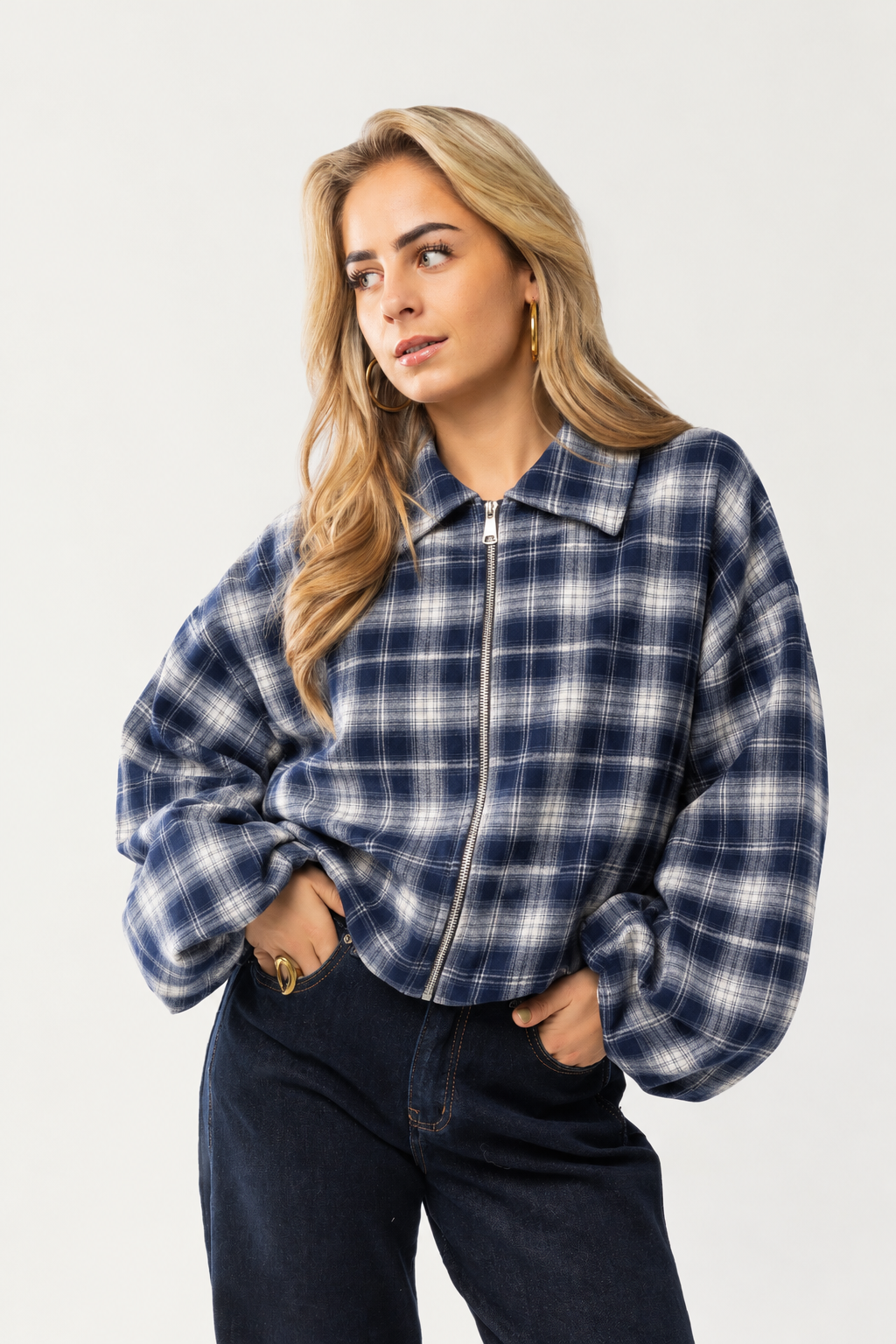 Kate jacket met ruitjes | Blauw