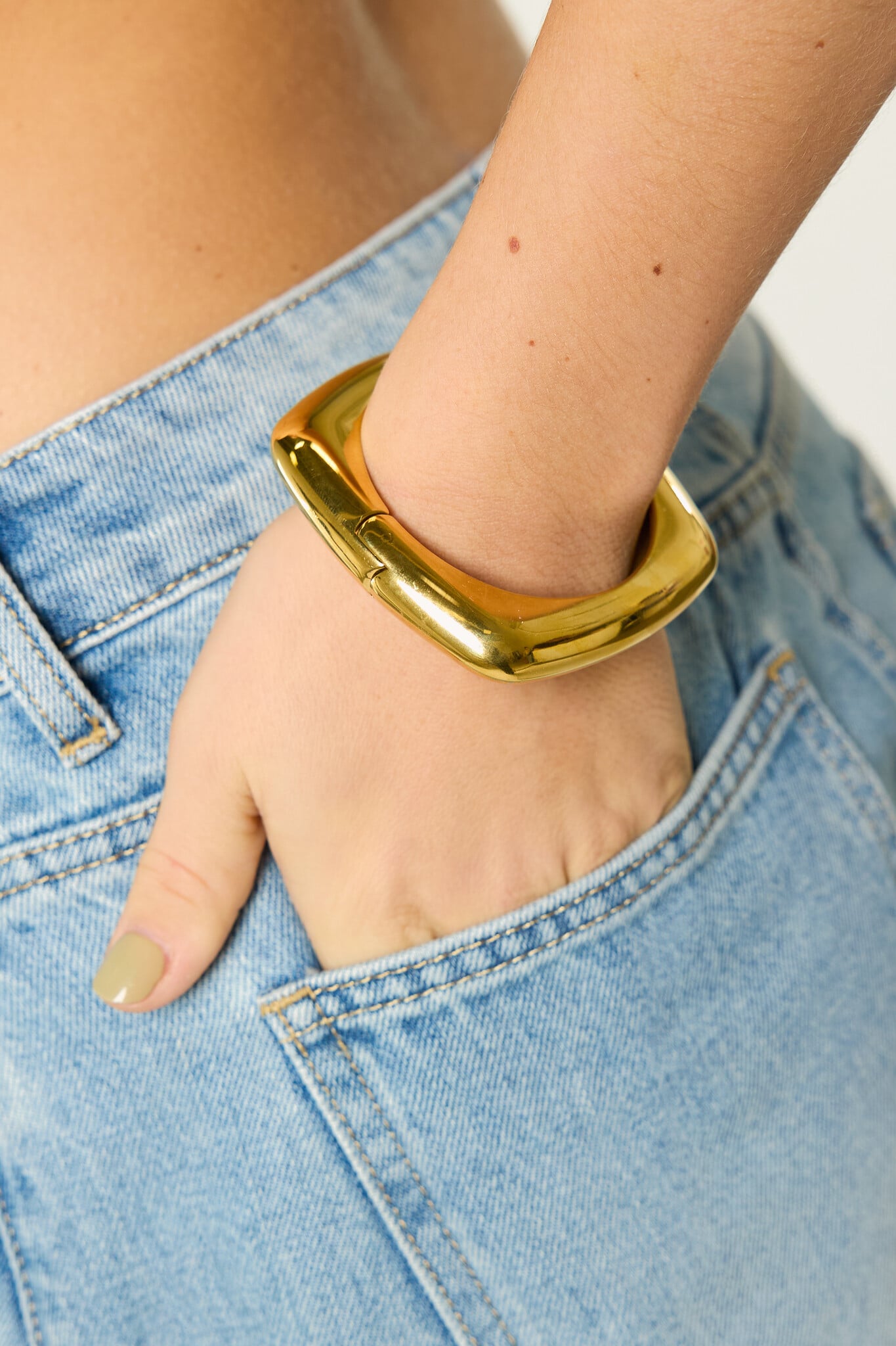 Armband bangle vierkant | Goud