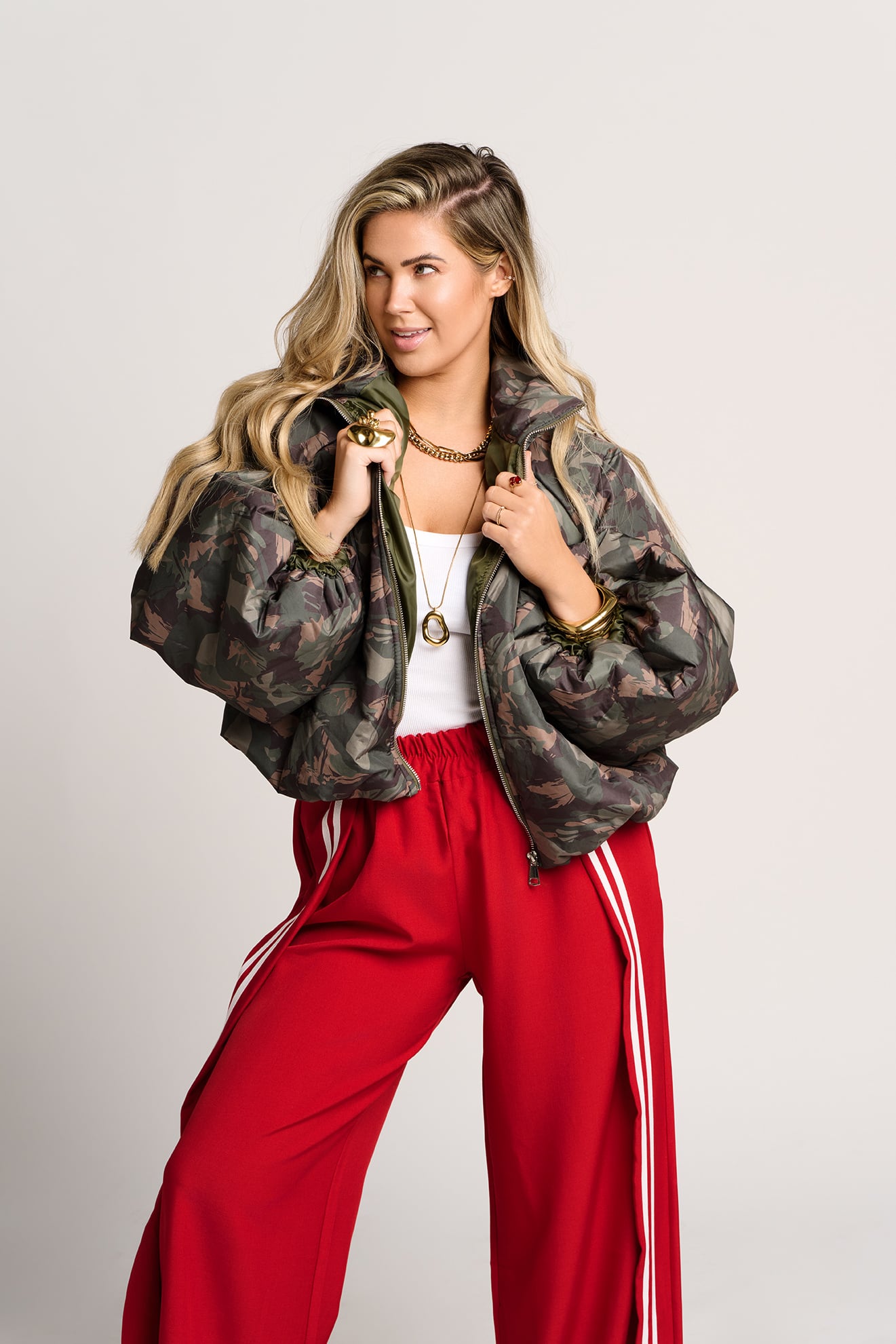 Nena pantalon met streep | Rood/wit