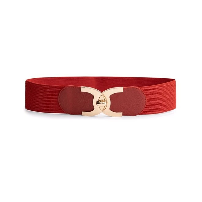 Brede elastiekriem rood