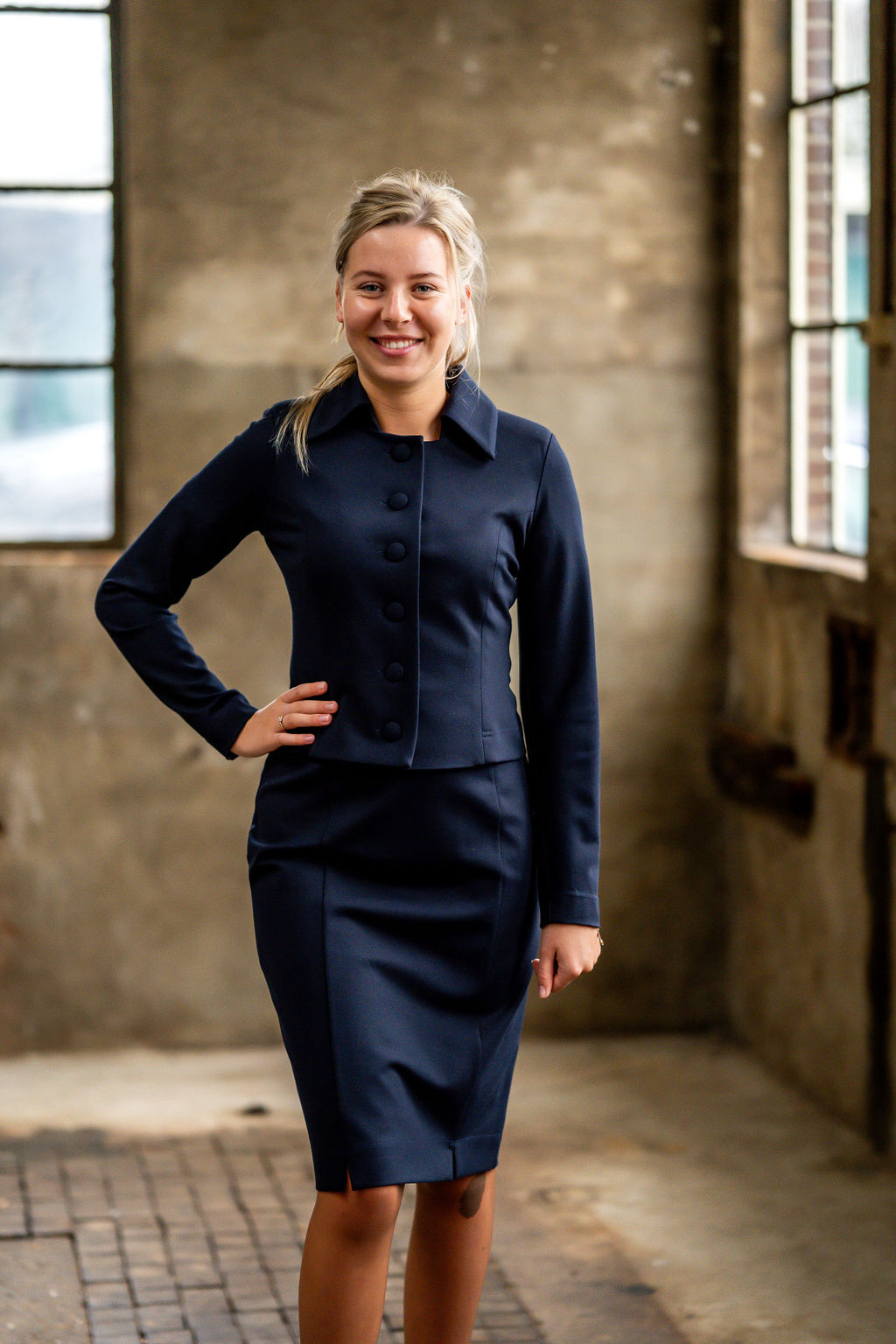 Kokerrok donkerblauw sale