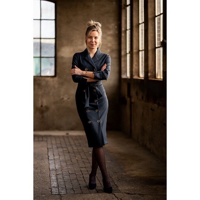 Jurk Janneke donkerblauw