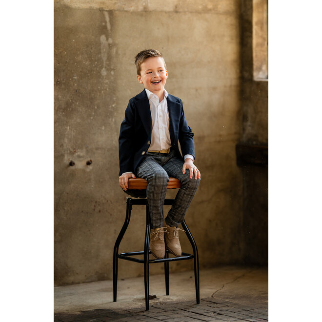 Broek Teun grijs ruit