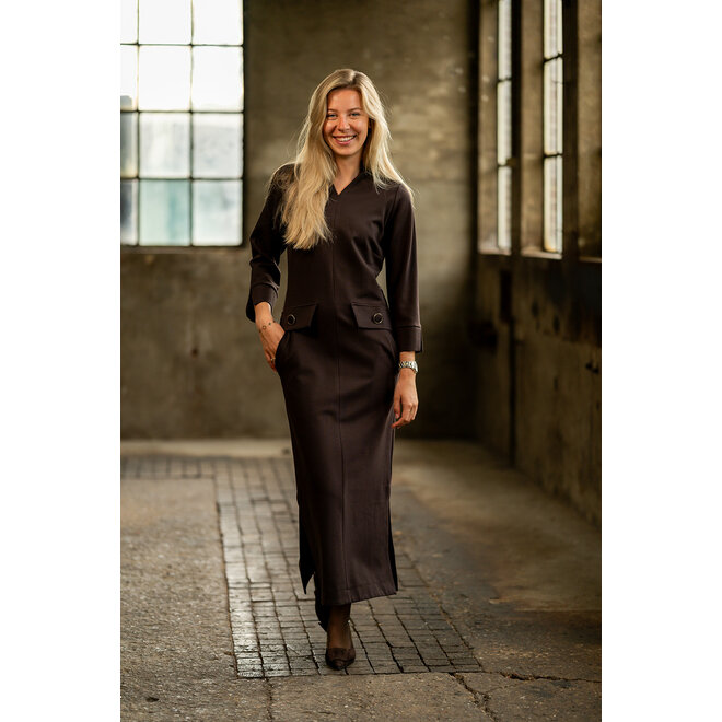 Jurk Babette donkerbruin