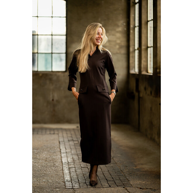 Jurk Babette donkerbruin