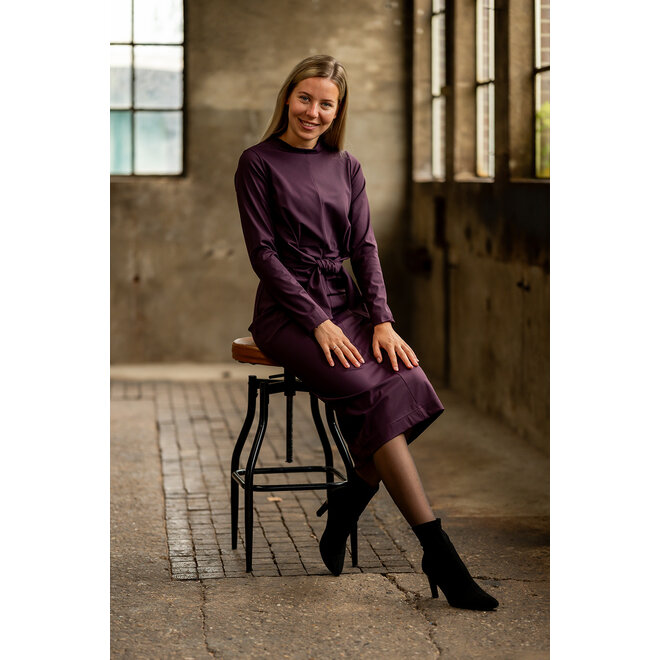 Jurk Zelena aubergine