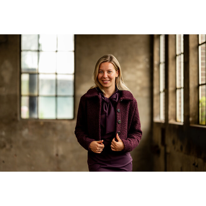 Jurk Hanneke aubergine