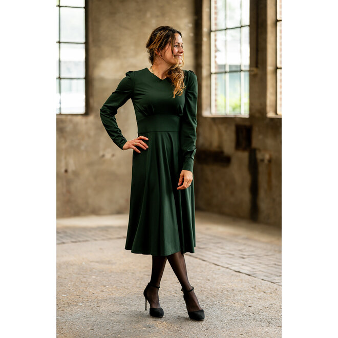 Jurk Megan donkergroen