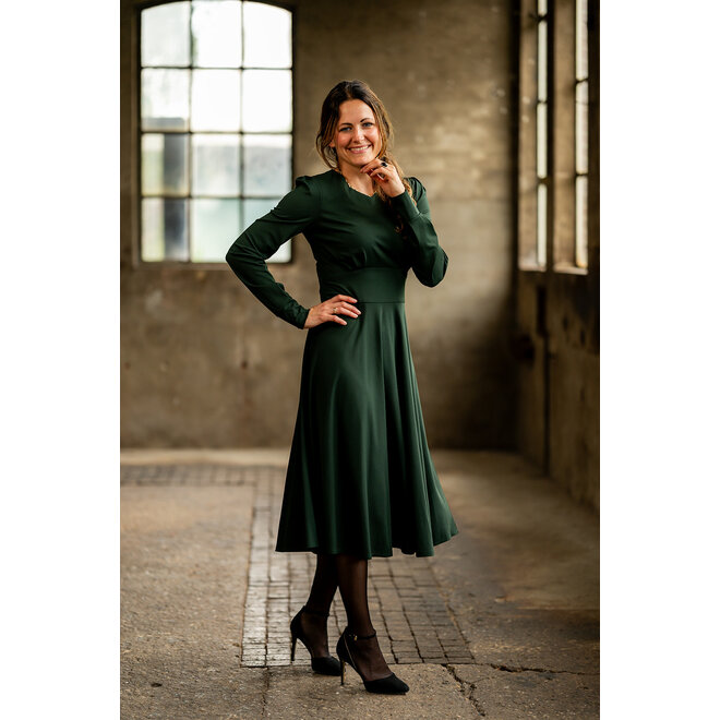 Jurk Megan donkergroen