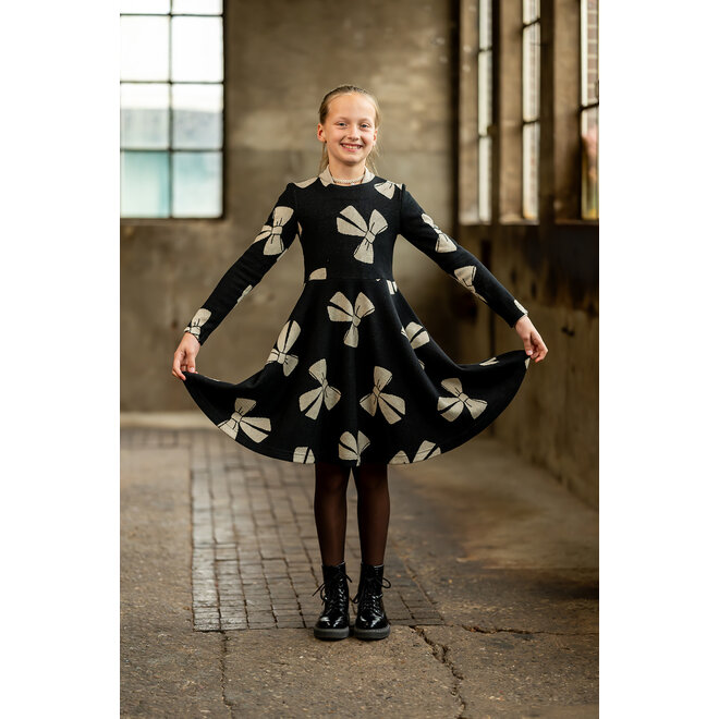 Jurk Tess zwart/strik