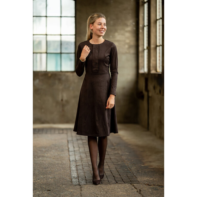 Jurk Hannah donkerbruin