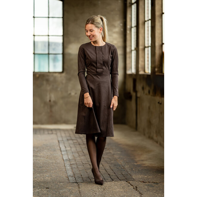 Jurk Hannah donkerbruin