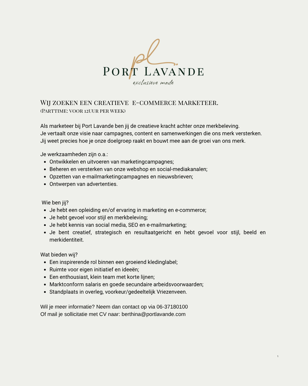 Vacature Marketeer
