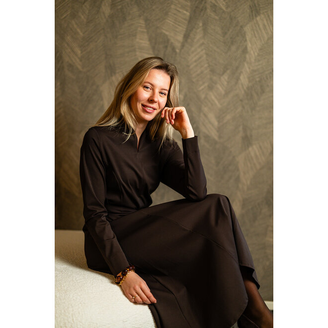 Jurk Mayah donkerbruin