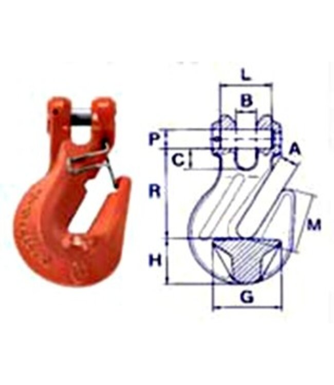 Cartec inkort gaffelhaak met borging grade 100