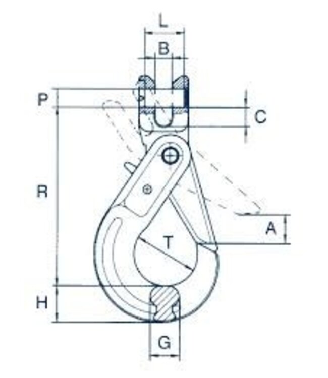 Cartec veiligheids gaffelhaak grade 100