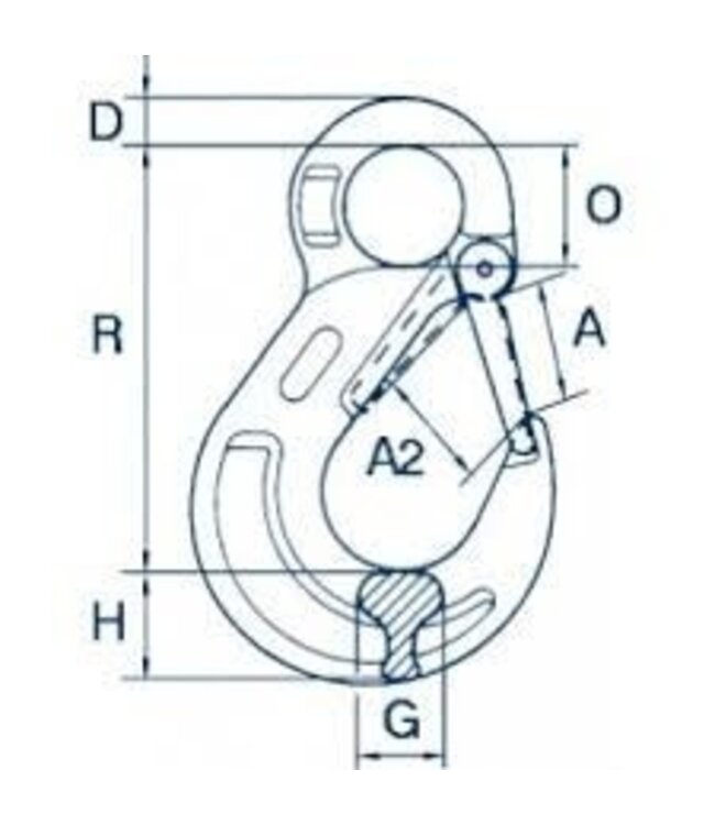 Cartec ooghaak met veiligheidsklep (gietdeel) grade 100