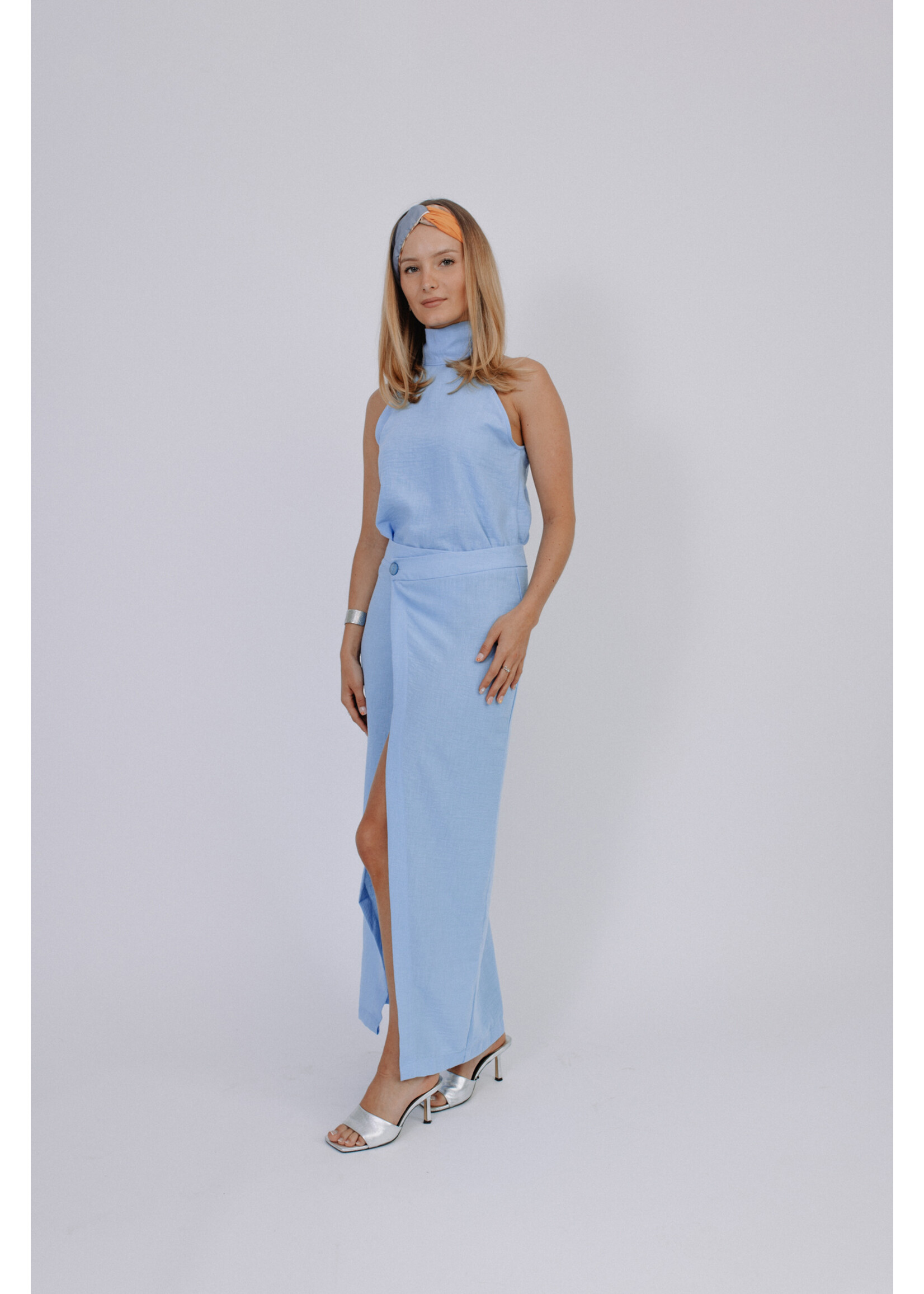 GISÈLE THE LABEL  LIPA MAXI SKIRT BABY BLUE