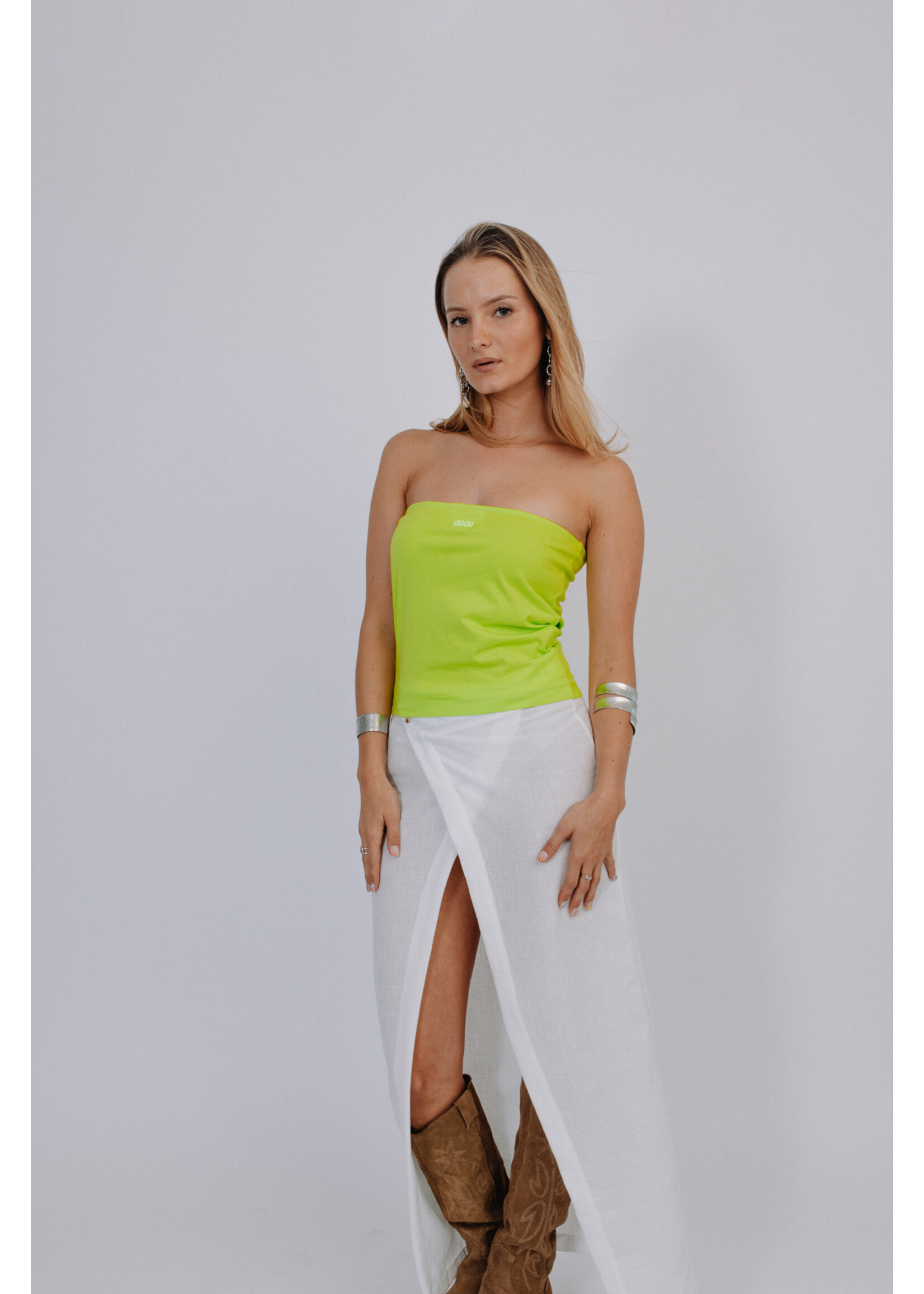 GISÈLE THE LABEL  MILA BANDEAU TOP LIME