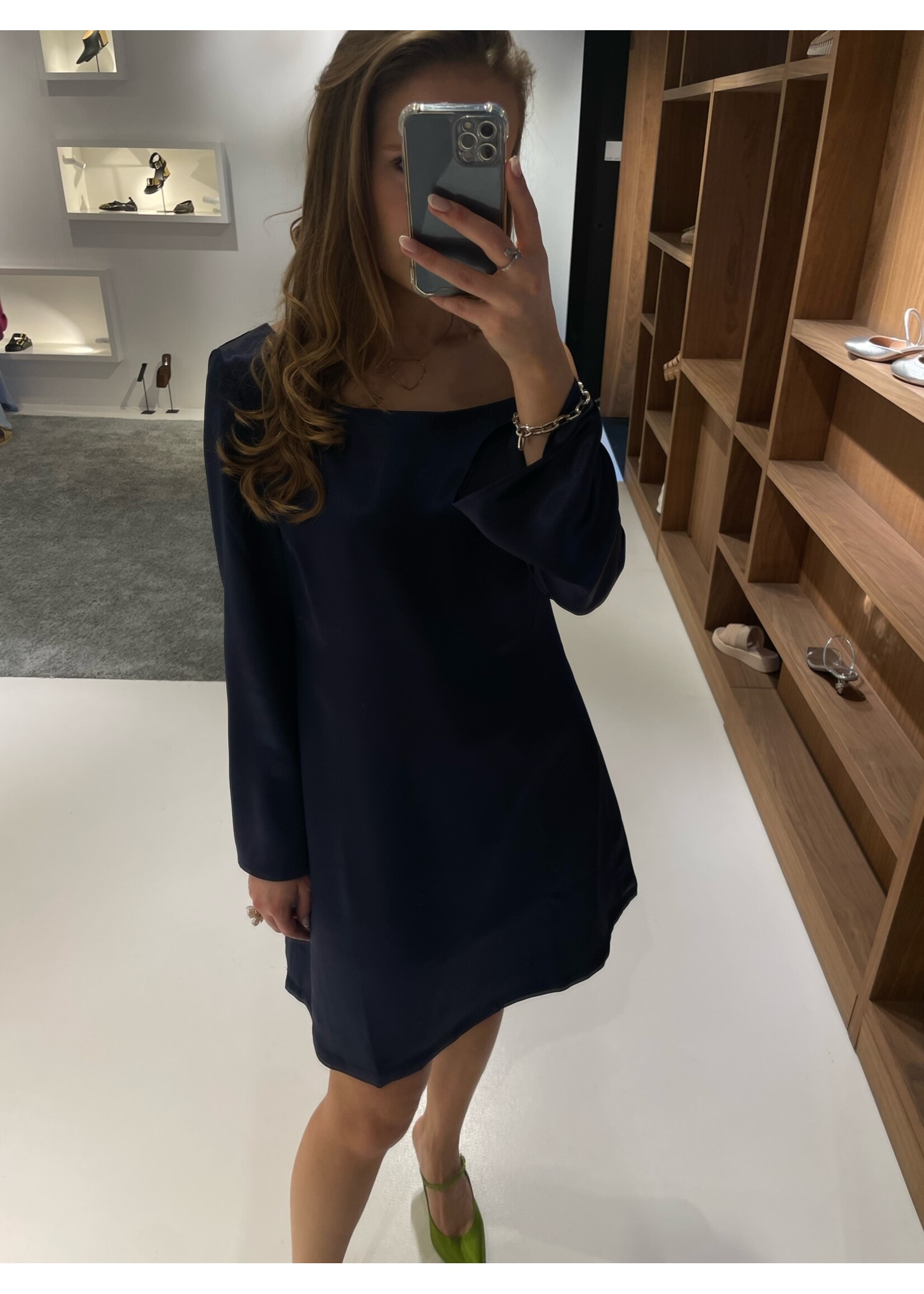 GISÈLE THE LABEL  OPEN SHOULDER MINI DRESS NAVY BLUE