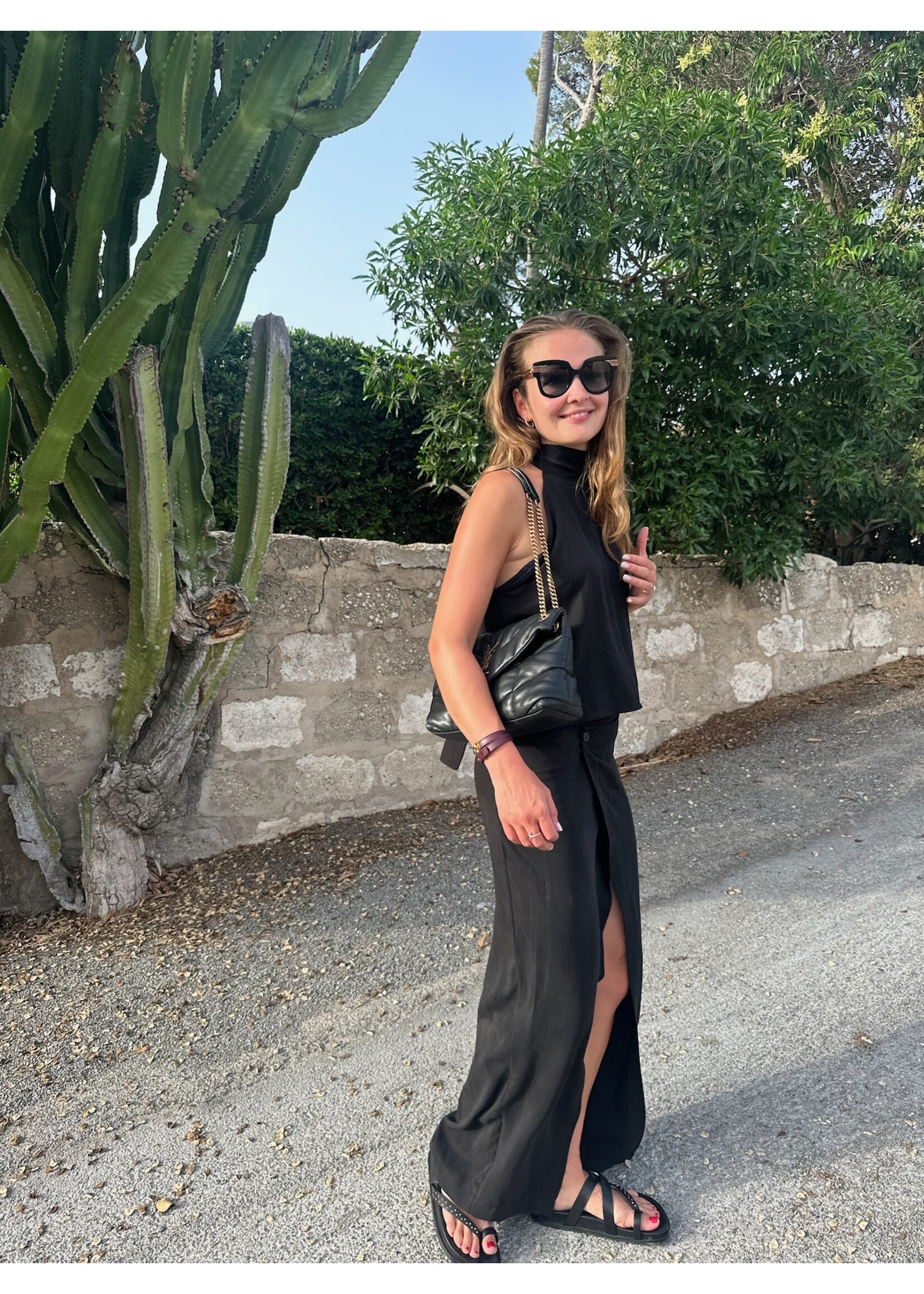 GISÈLE THE LABEL  LIPA MAXI SKIRT BLACK