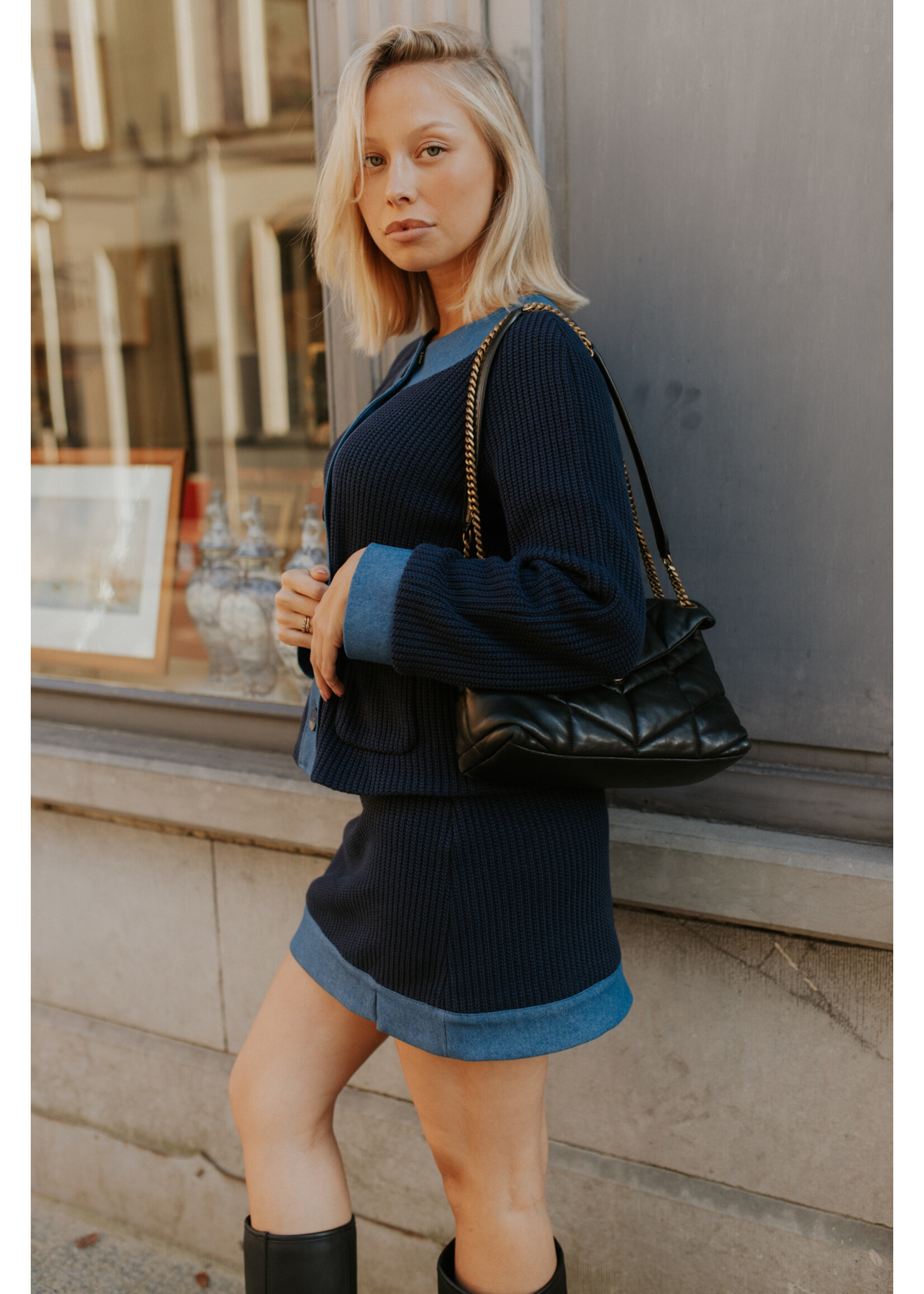 GISÈLE THE LABEL  NEMRA SKIRT NAVY