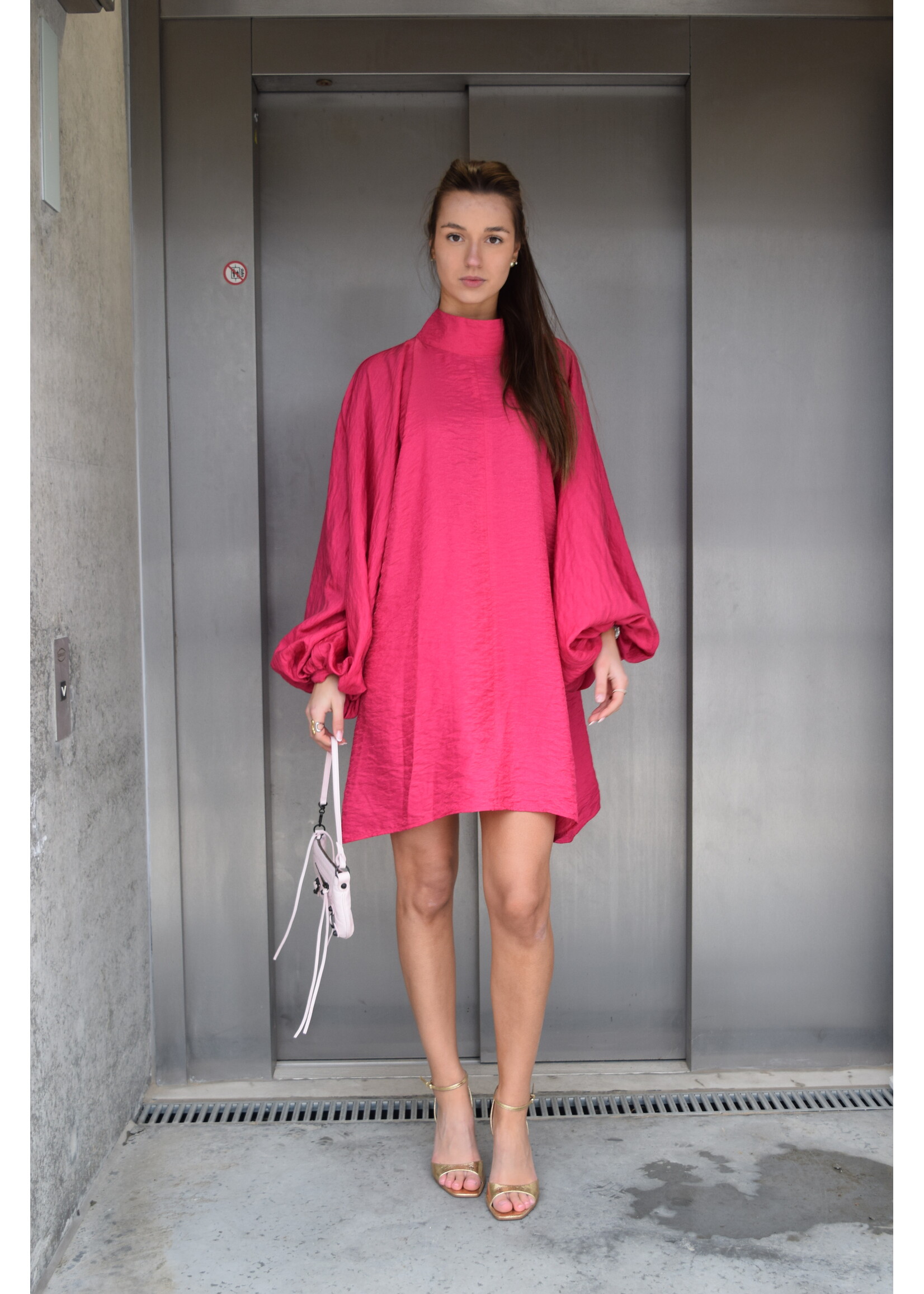 GISÈLE THE LABEL  LODA MINI DRESS FUCHSIA
