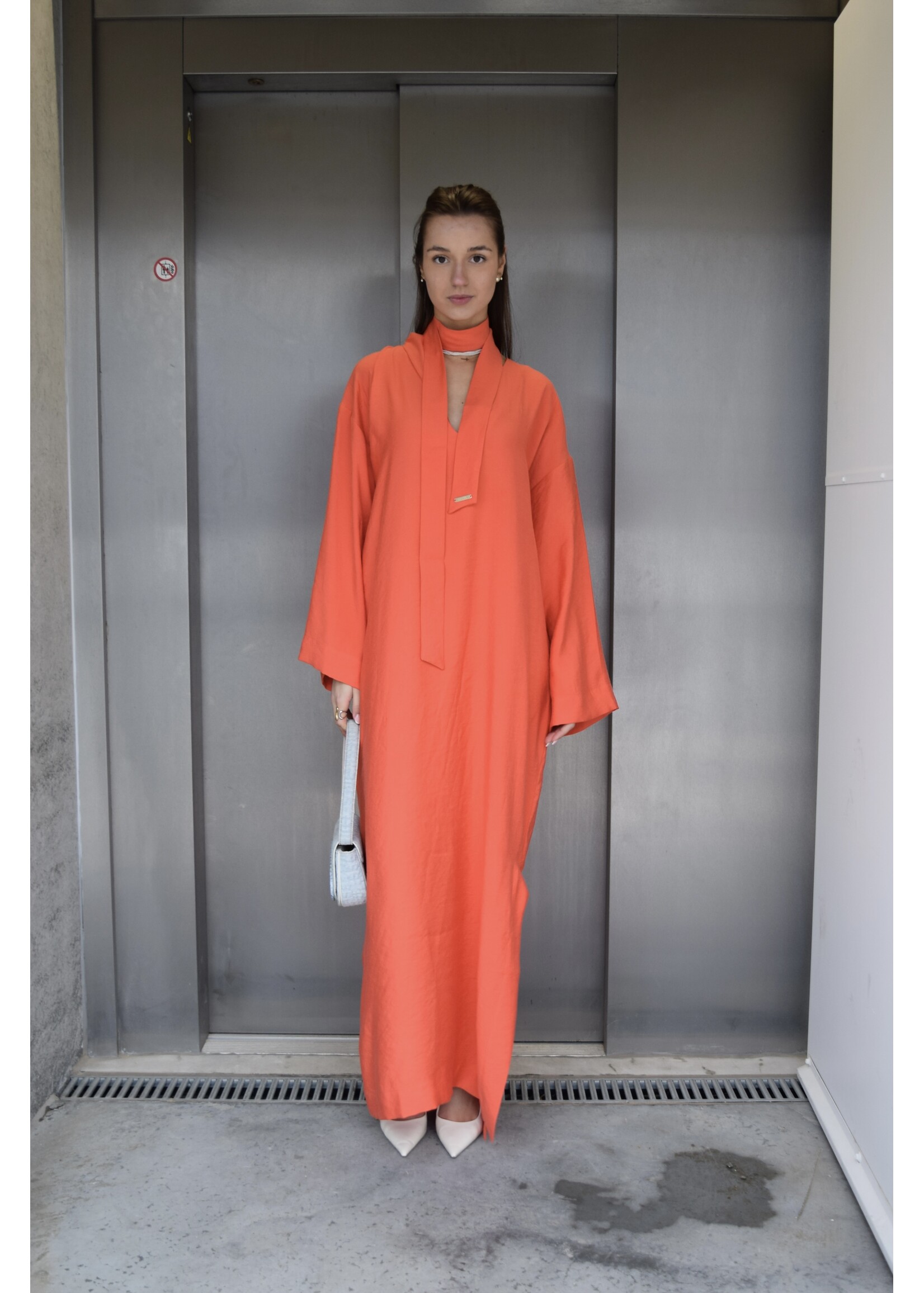 GISÈLE THE LABEL  SERAFINA MAXI DRESS CORAIL