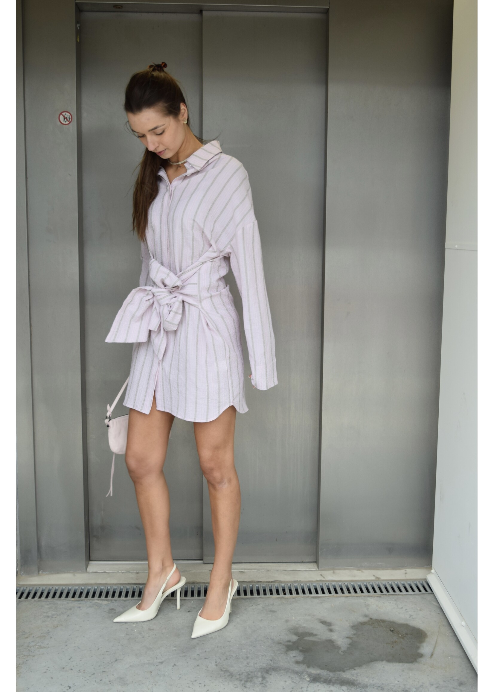 GISÈLE THE LABEL  ROMA DRESS PINK STRIPE