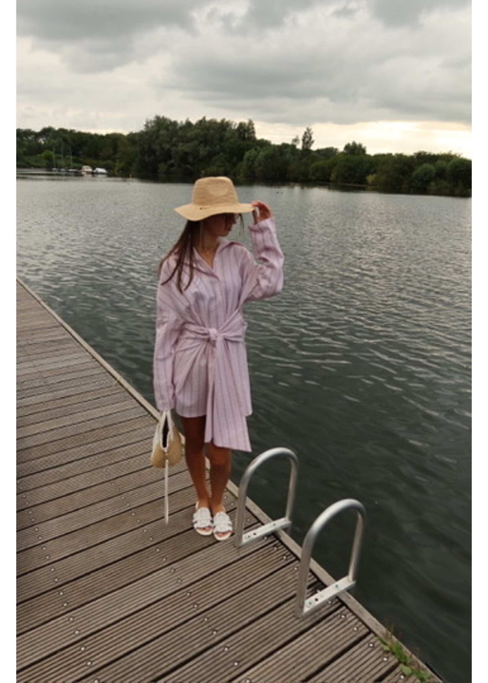 GISÈLE THE LABEL  ROMA DRESS PINK STRIPE