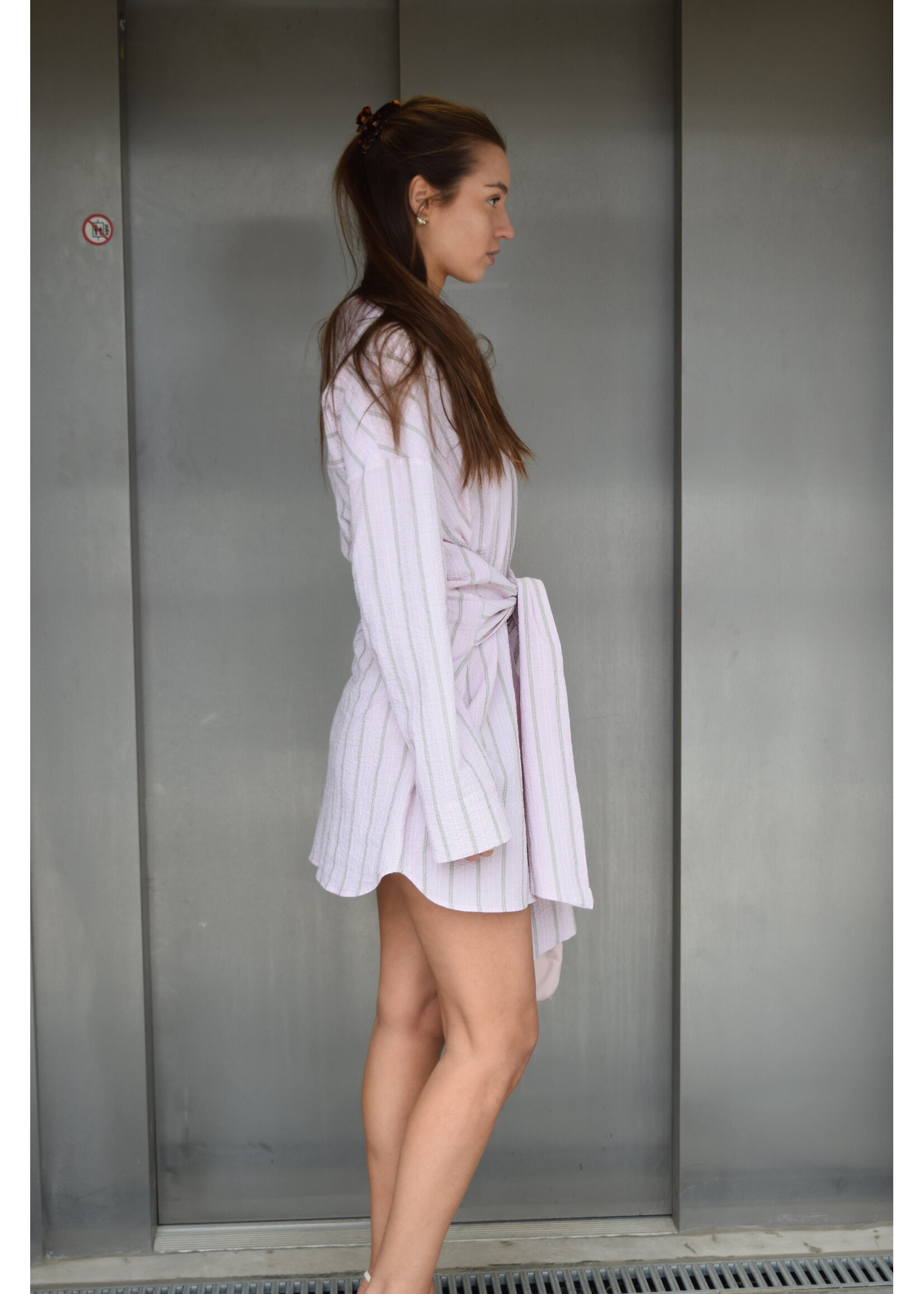 GISÈLE THE LABEL  ROMA DRESS PINK STRIPE