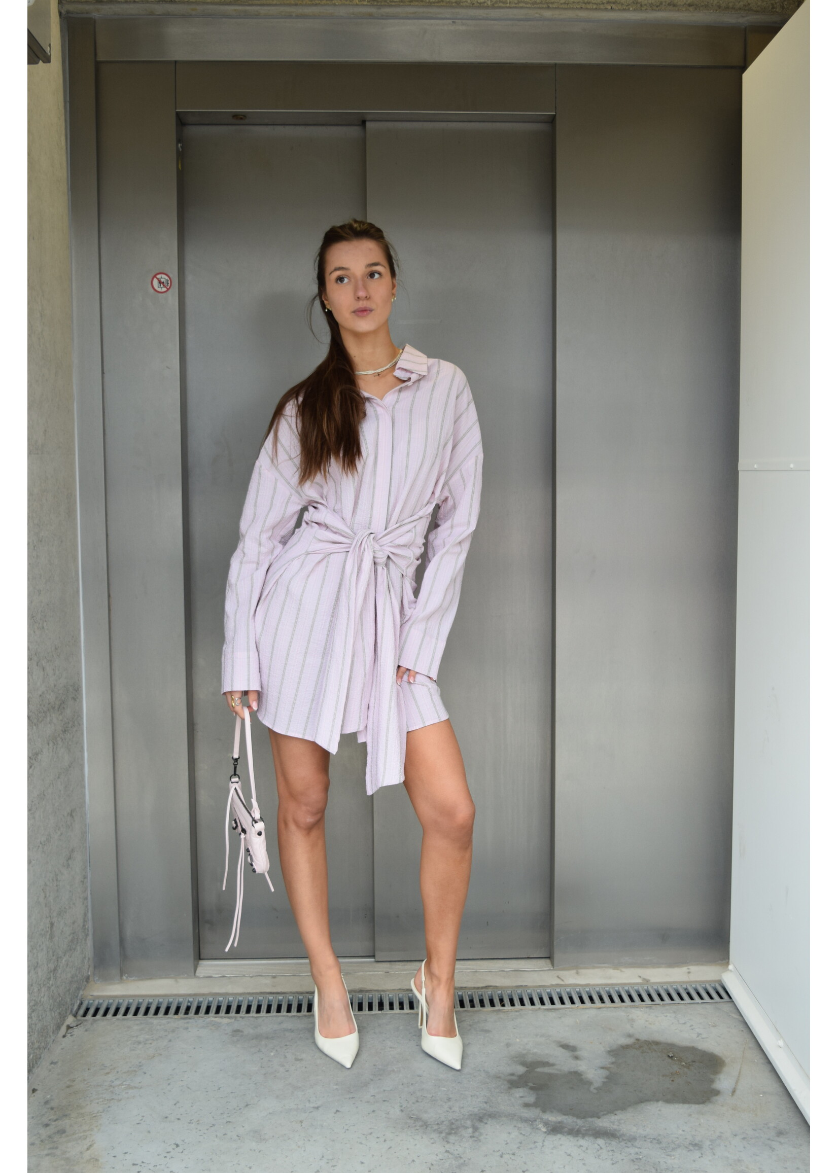 GISÈLE THE LABEL  ROMA DRESS PINK STRIPE