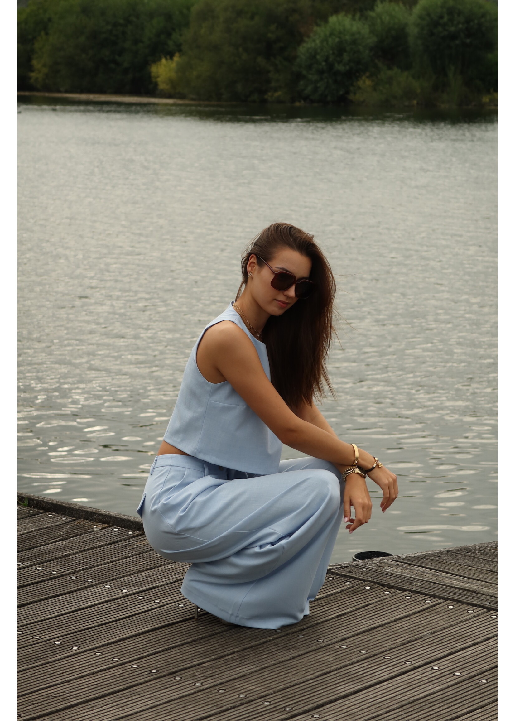 GISÈLE THE LABEL  NORA TOP BABY BLUE