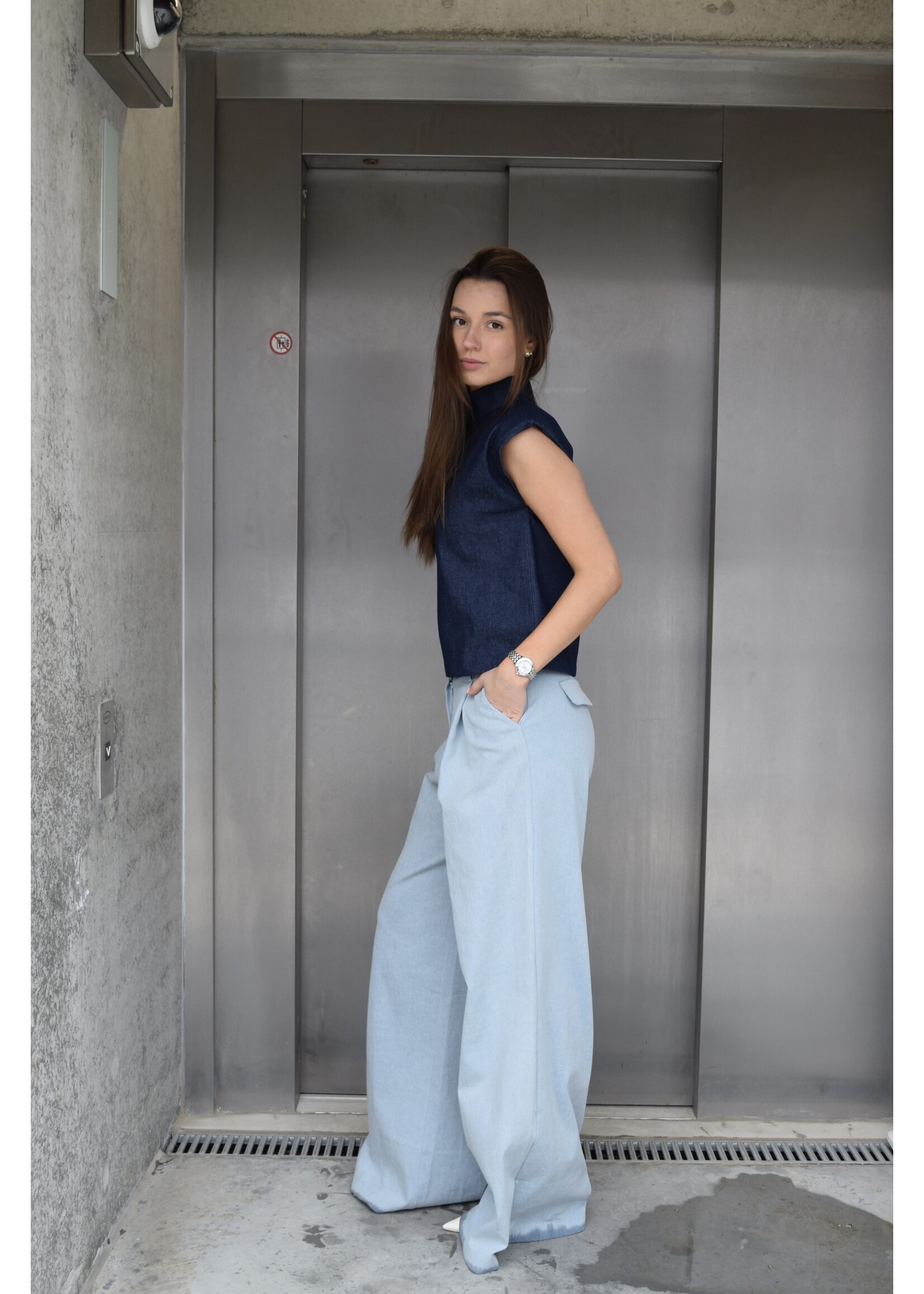 GISÈLE THE LABEL  AMALIA TROUSERS DENIM