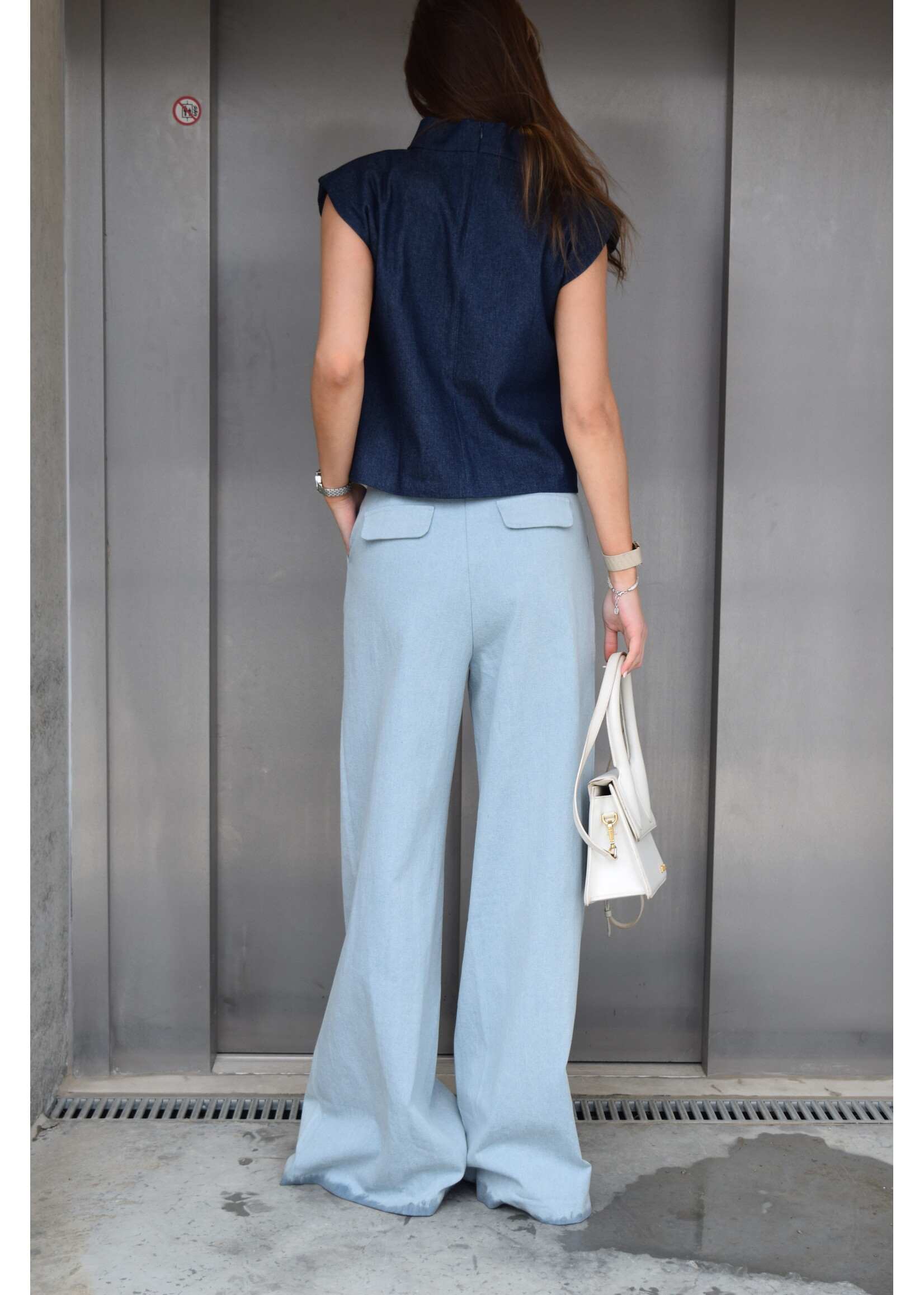 GISÈLE THE LABEL  SOLENE TOP DENIM