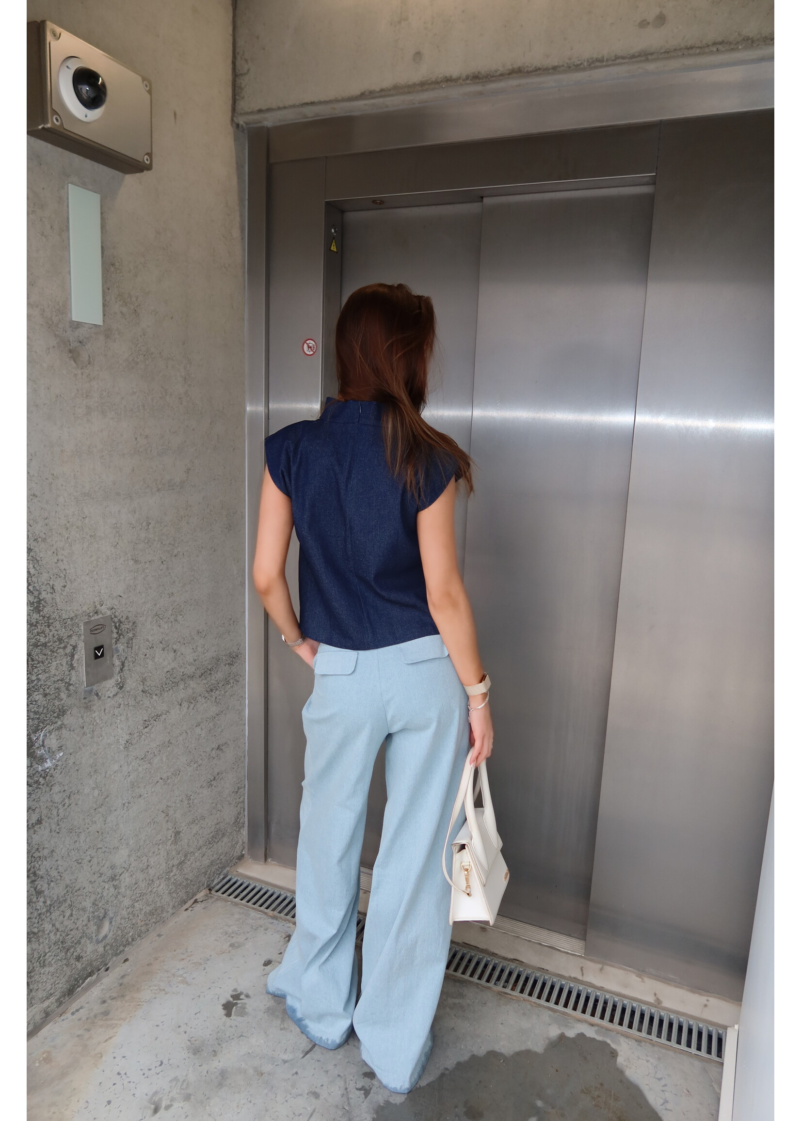 GISÈLE THE LABEL  SOLENE TOP DENIM